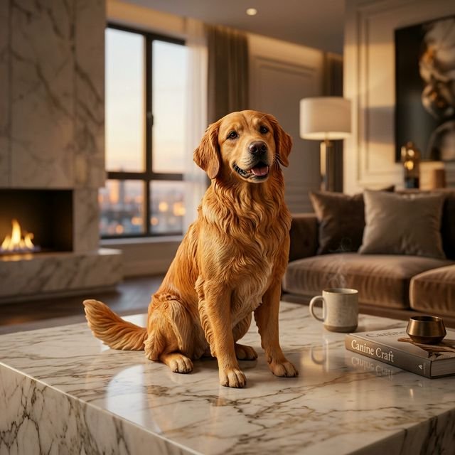 Escultura de Golden Retriever